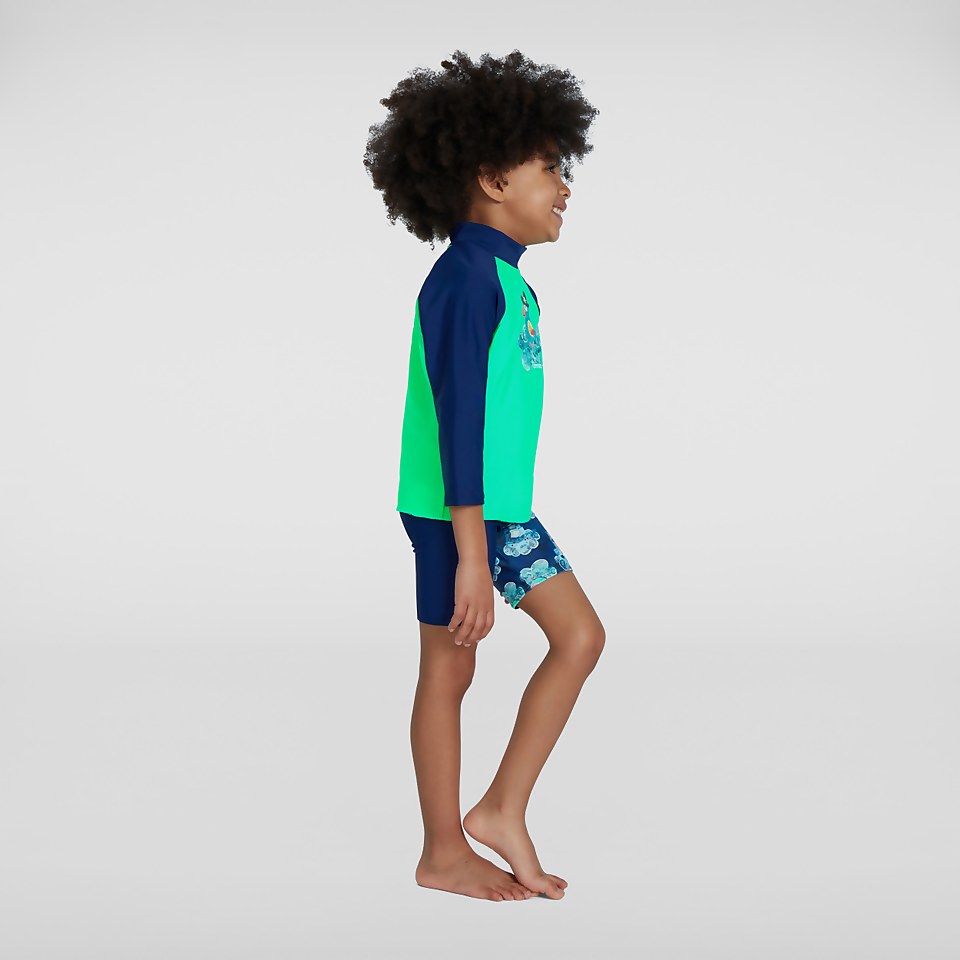 Haut Bébé Printed Rash manches longues vert/bleu