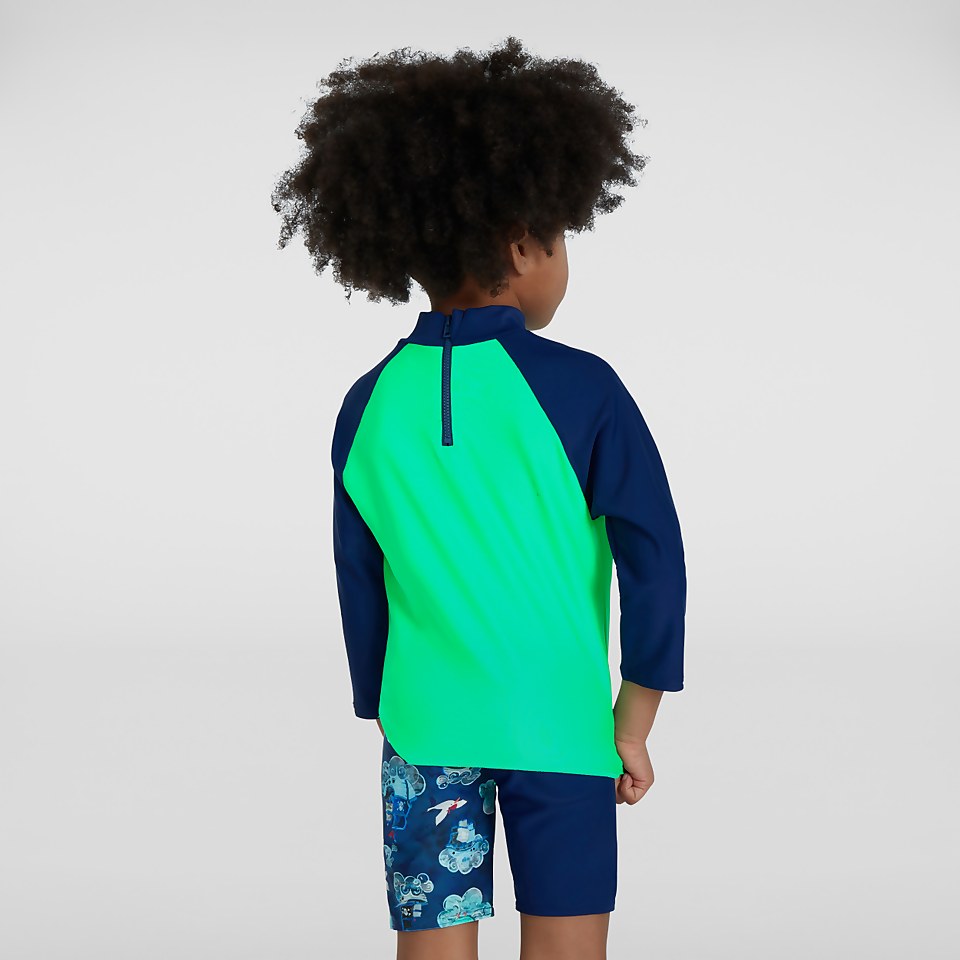 Haut Bébé Printed Rash manches longues vert/bleu