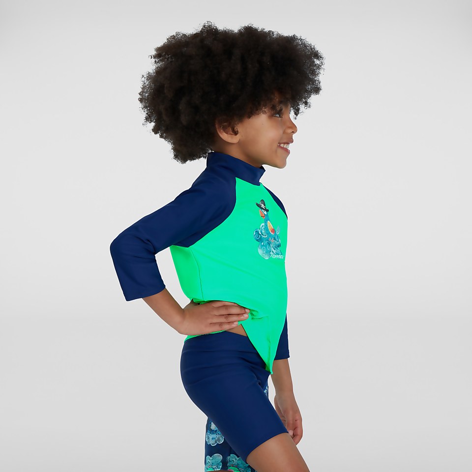 Haut Bébé Printed Rash manches longues vert/bleu
