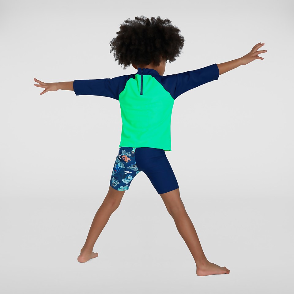 Haut Bébé Printed Rash manches longues vert/bleu