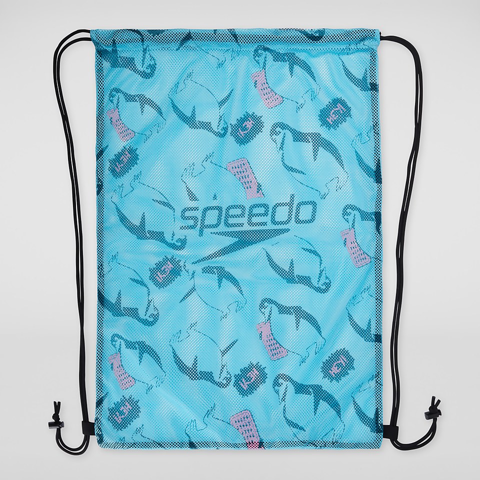 Bedruckte Netztasche Blau/Pink