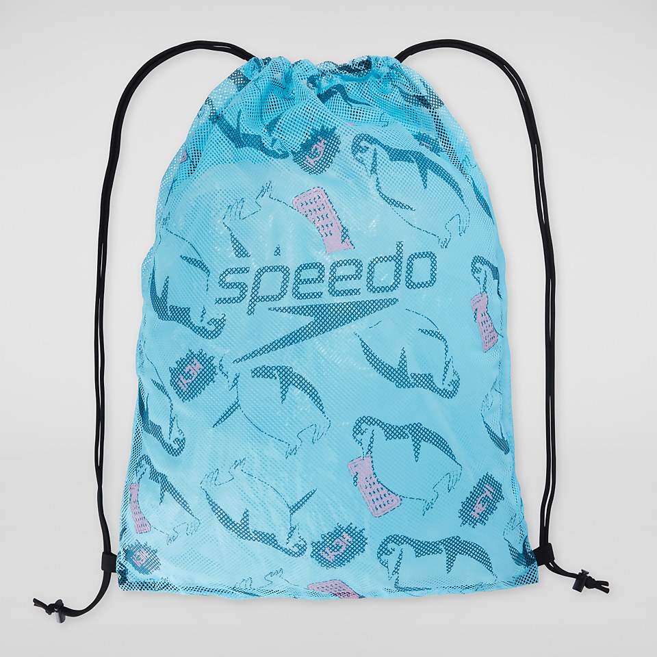 Bedruckte Netztasche Blau/Pink