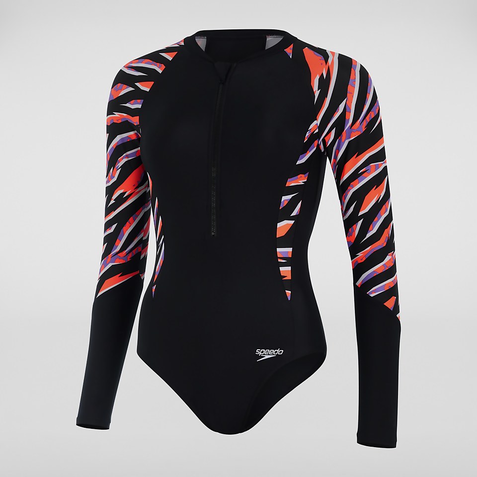 Women's Long Sleeved Paddle Suit Black/Red