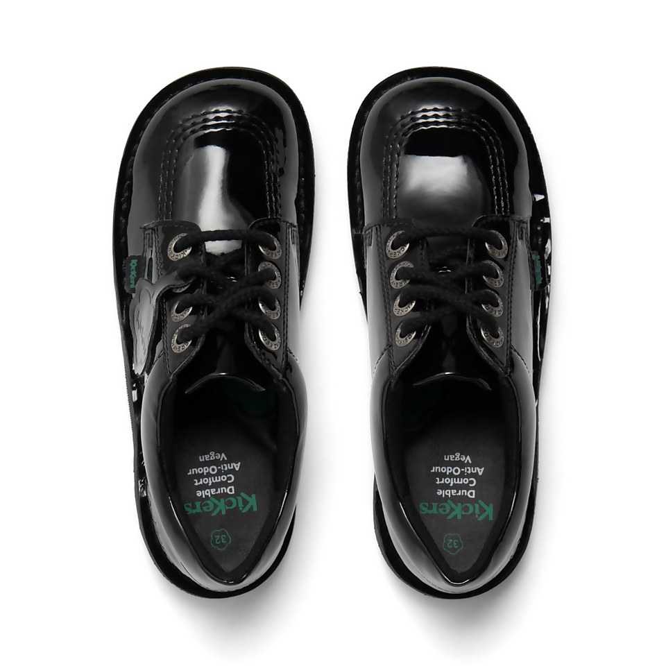 Junior Girls Kick Lo Leather Alternative Patent Leather Black