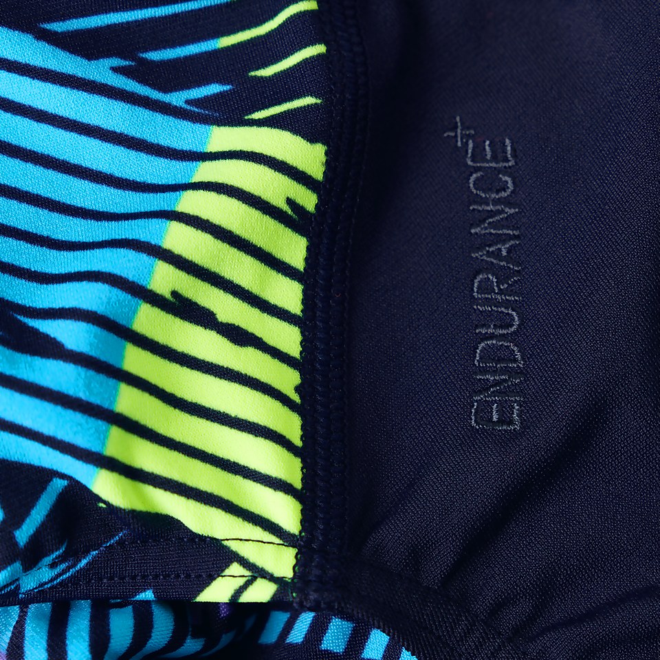 Women's Placement Powerback Swimsuit Black/Yellow