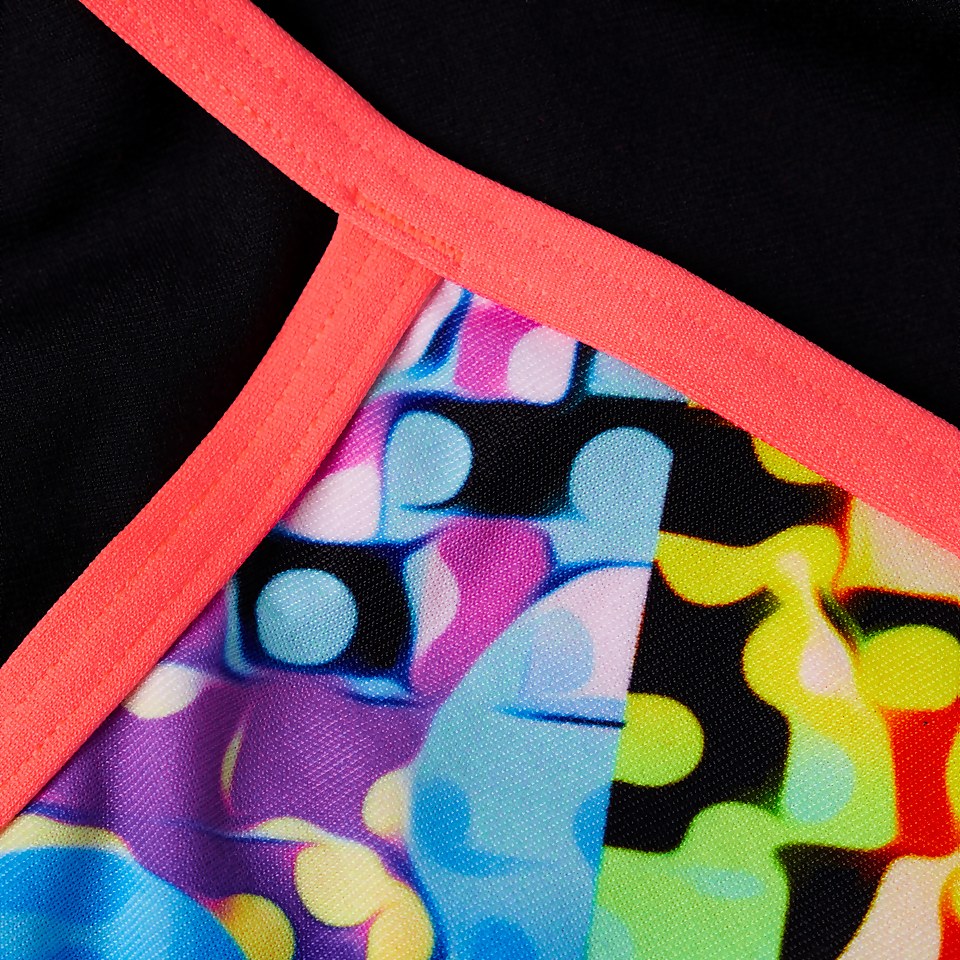Polka Melt Placement VBack Badeanzug Schwarz/Rot für Mädchen