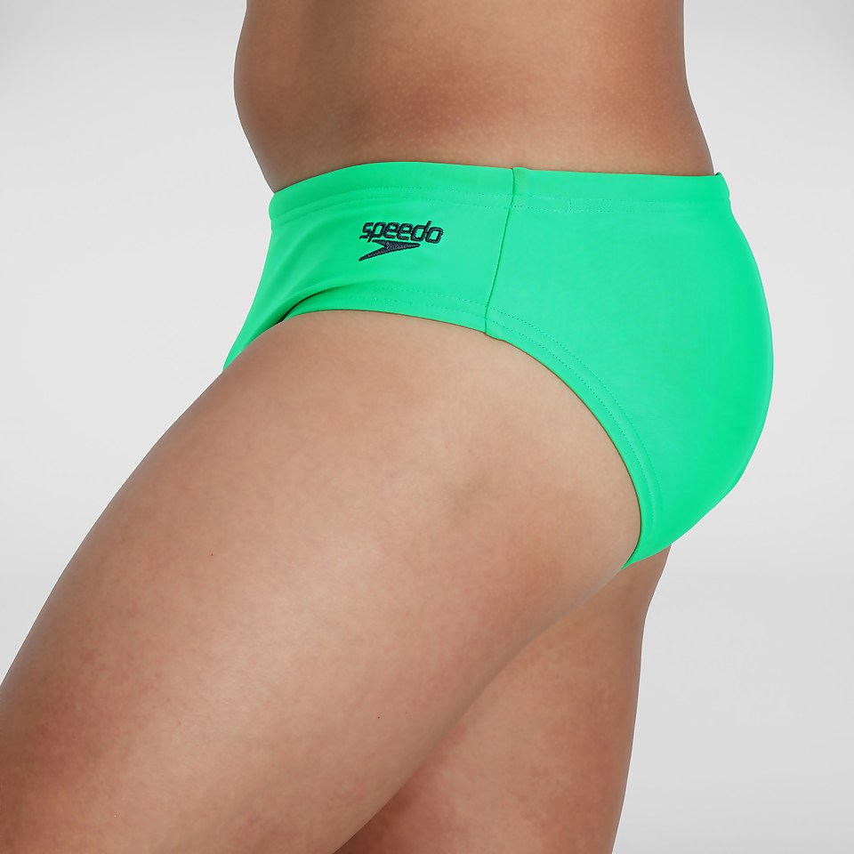 Slip de bain Garçon Logo 6,5 cm vert/gris
