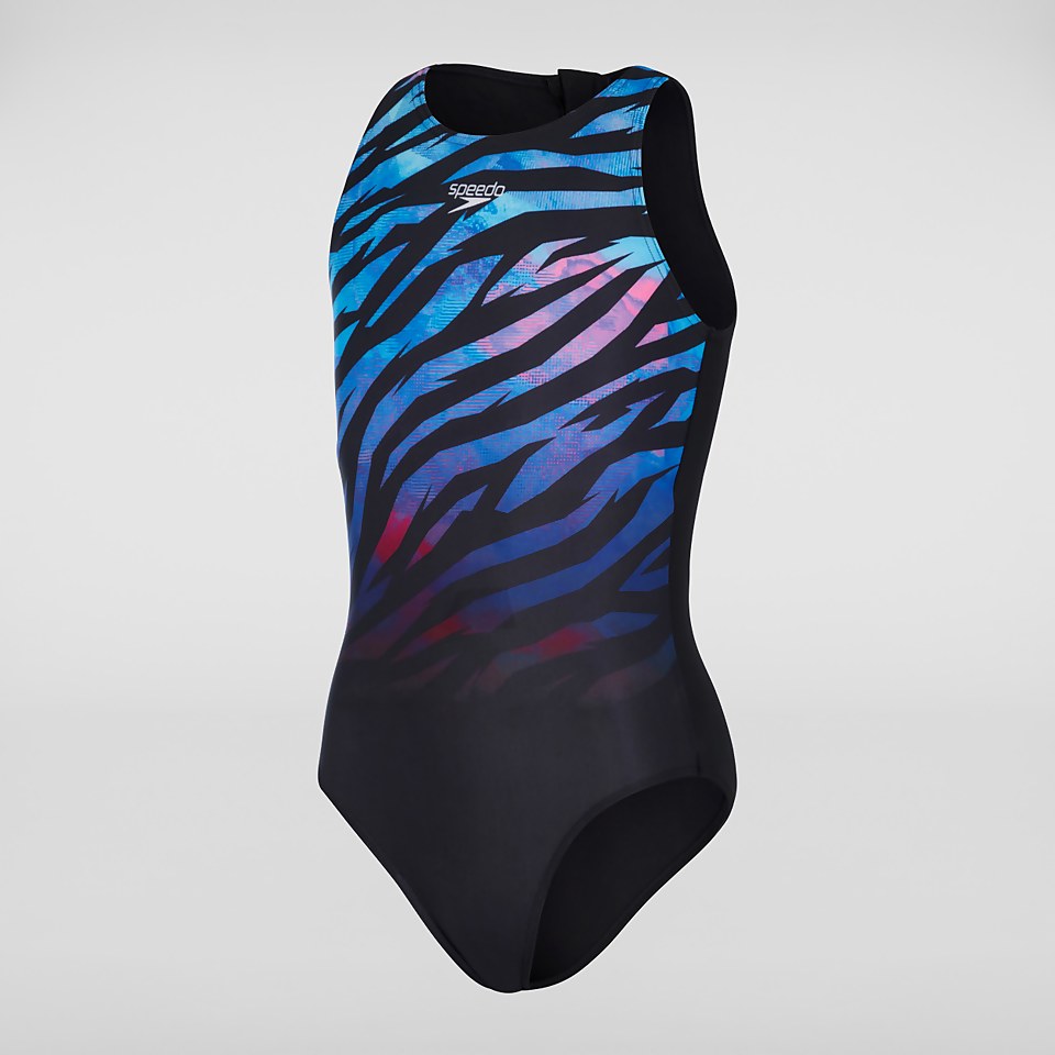 Girls' Placement Hydrasuit Swimsuit Black/Blue