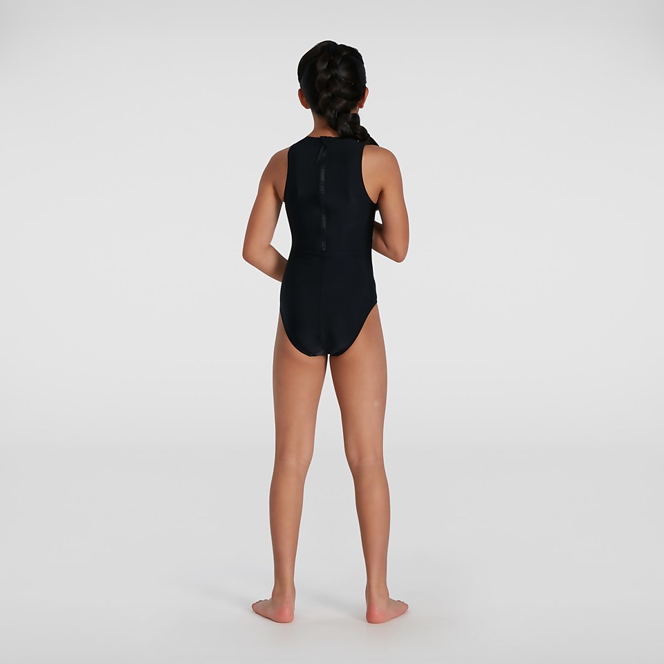 Girls' Placement Hydrasuit Swimsuit Black/Blue