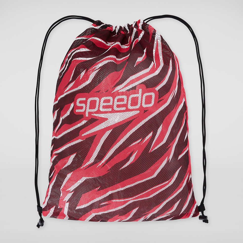 Bedruckte Netztasche Rot/Schwarz
