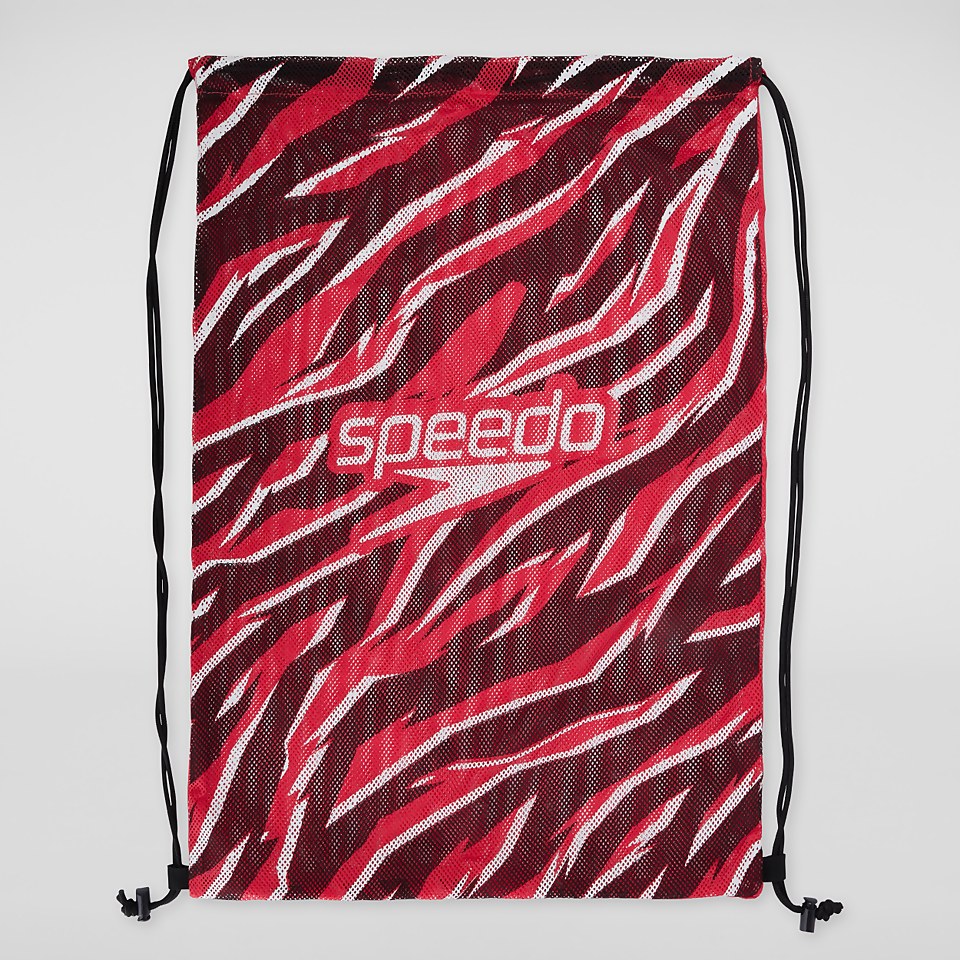 Bedruckte Netztasche Rot/Schwarz