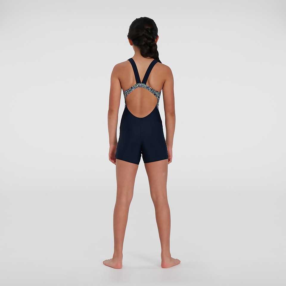 Girls' Printed Leaderback Legsuit Navy/Pink