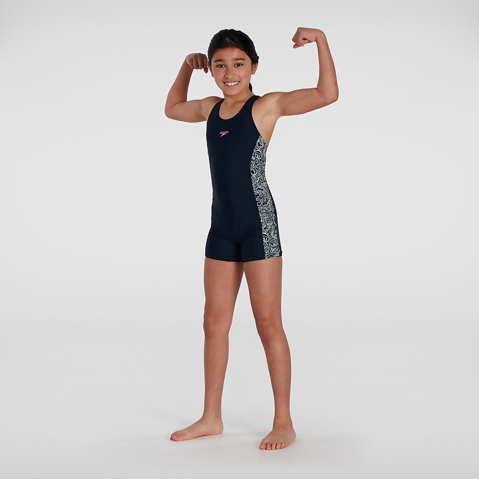 Girls' Printed Leaderback Legsuit Navy/Pink