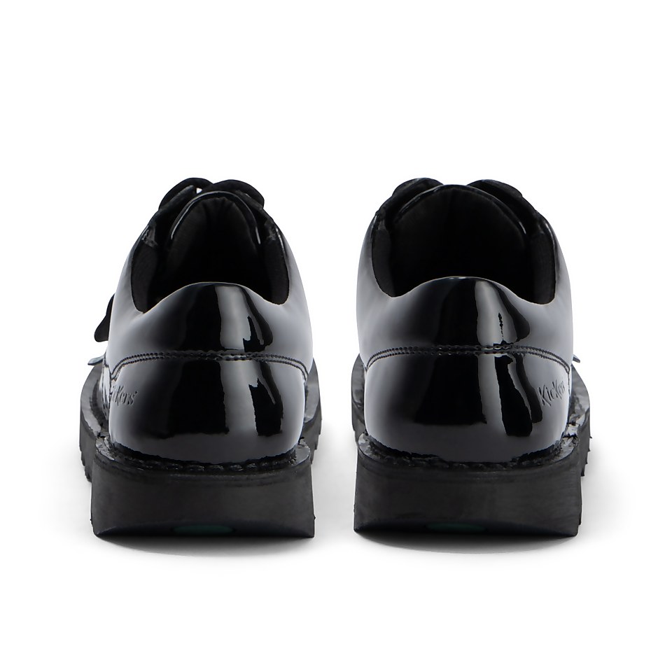 Youth Womens Kick Lo Leather Alternative Patent Leather Black