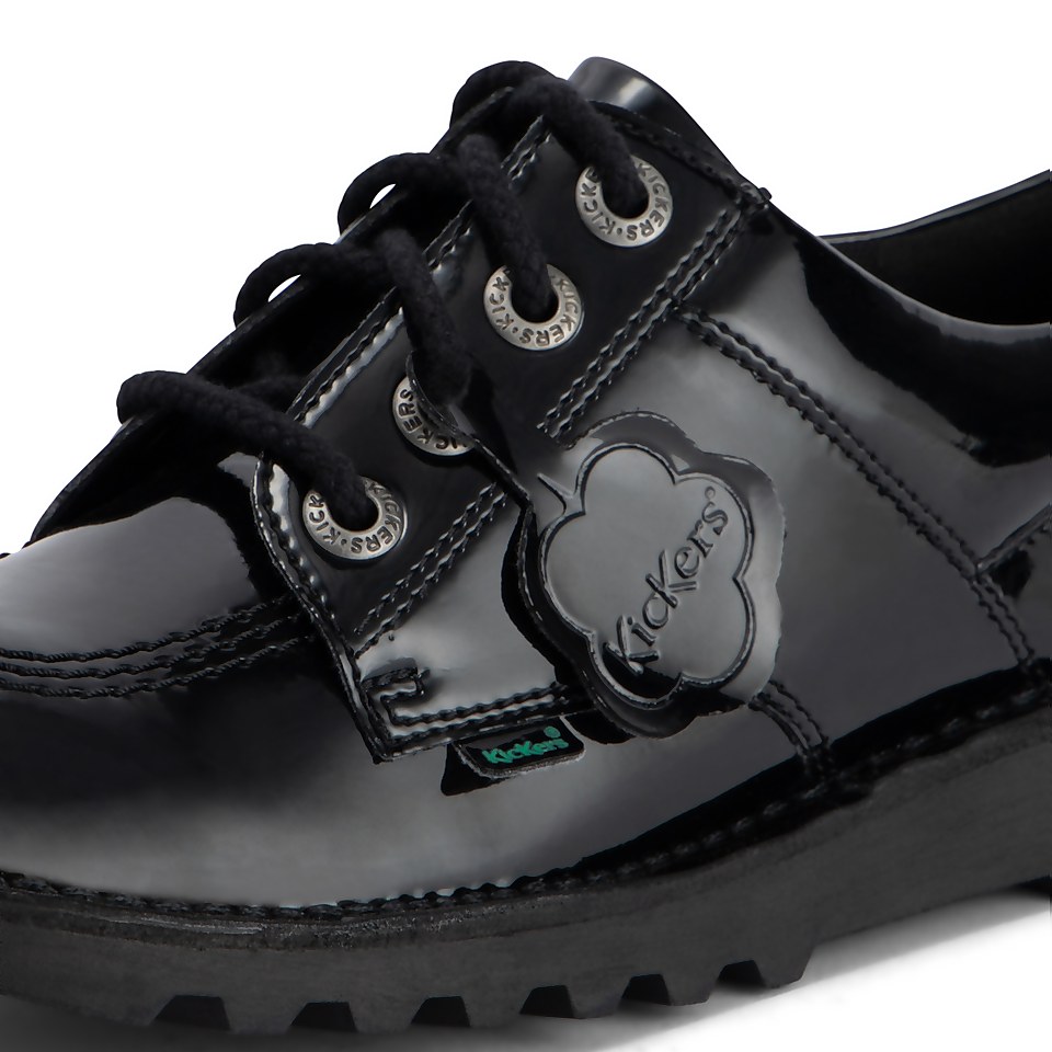 Youth Womens Kick Lo Leather Alternative Patent Leather Black