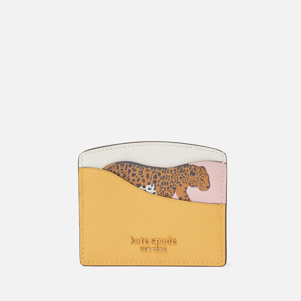 Kate Spade New York Lucy Leopard Appliquéd Saffiano Leather Cardholder