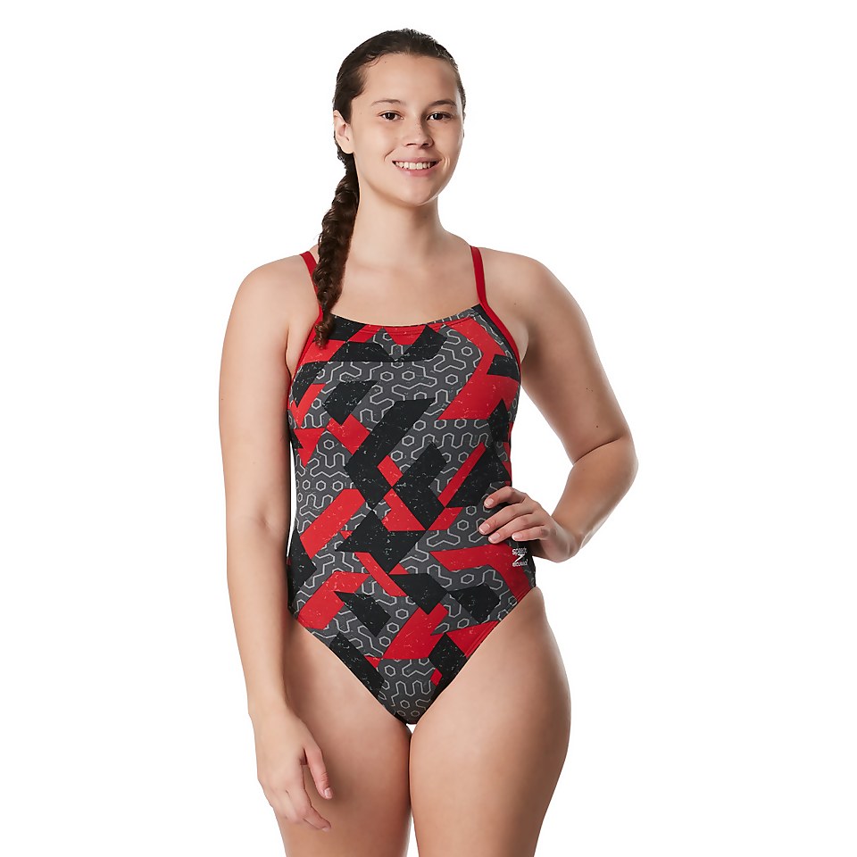 Women's Ruse Blocks Flyback One Piece Red