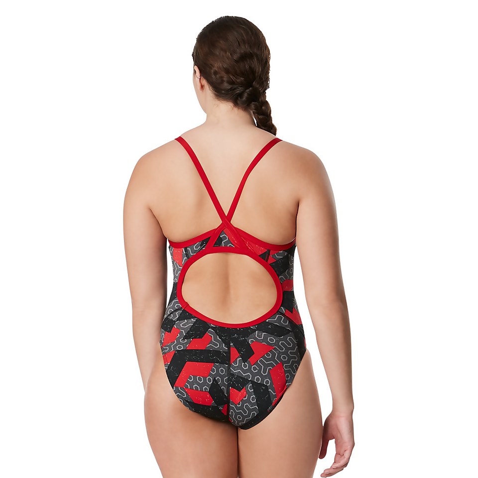 Women's Ruse Blocks Flyback One Piece Red