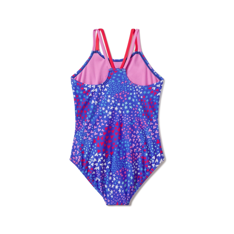 Girl's Printed Strappy One Piece Purple