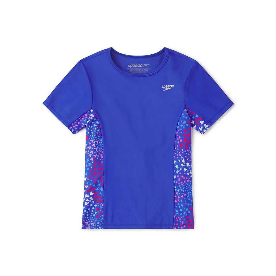 Short Sleeve Printed Splice Rashguard