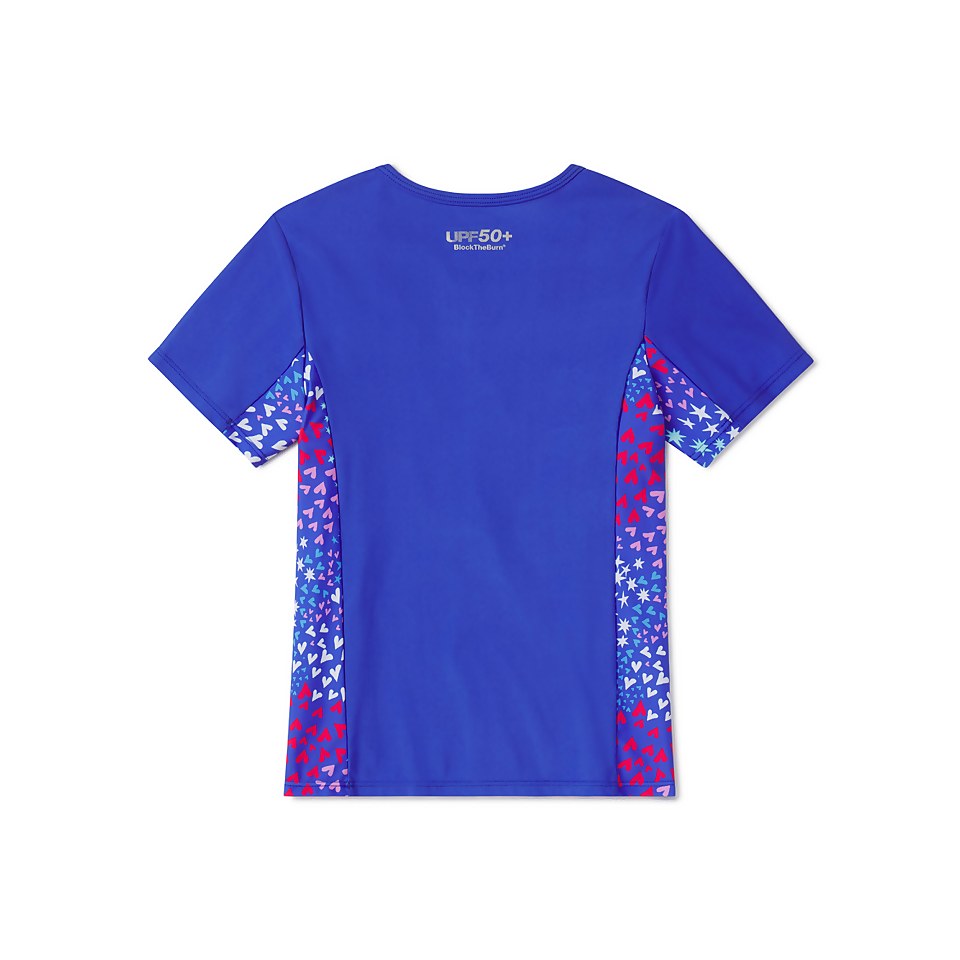 Short Sleeve Printed Splice Rashguard