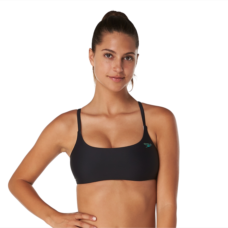 Women's Double Cross Bikini Top Black