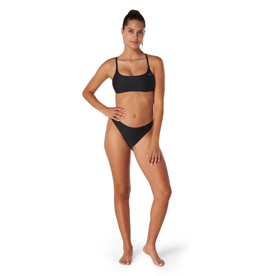 Women's Double Cross Bikini Top Black