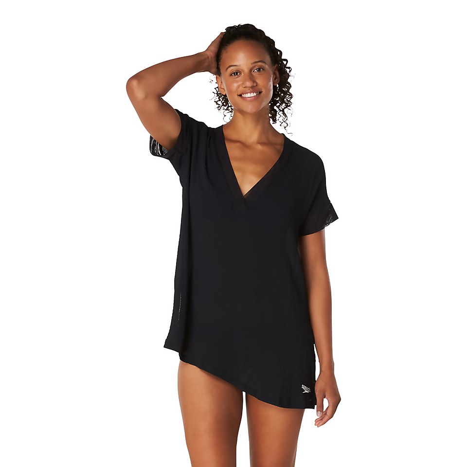 Women's Cover Up Mesh Top Black