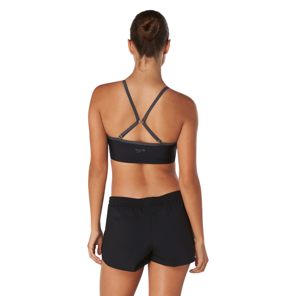 Haut de bikini asymétrique pour femmes, noir
