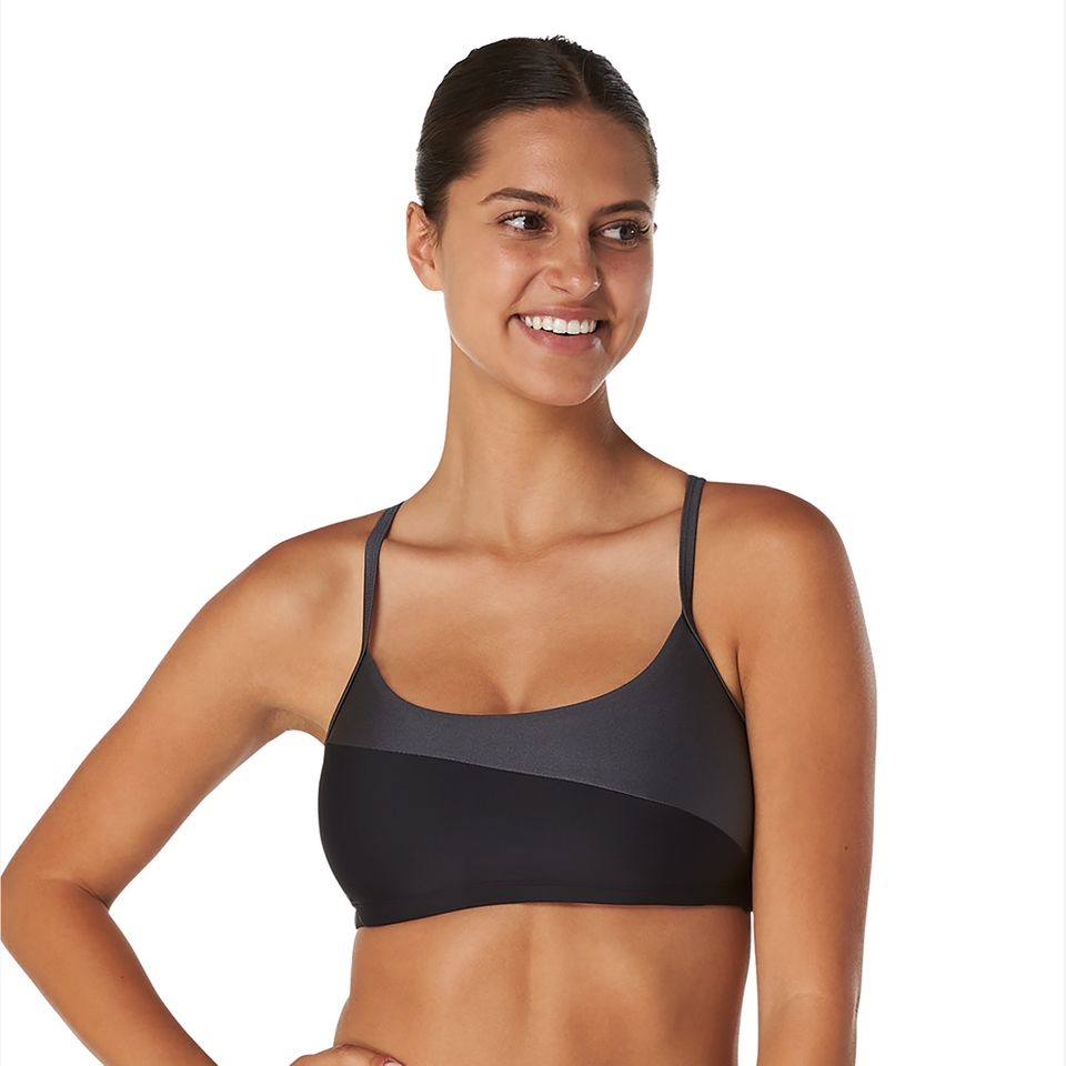 Haut de bikini asymétrique pour femmes, noir