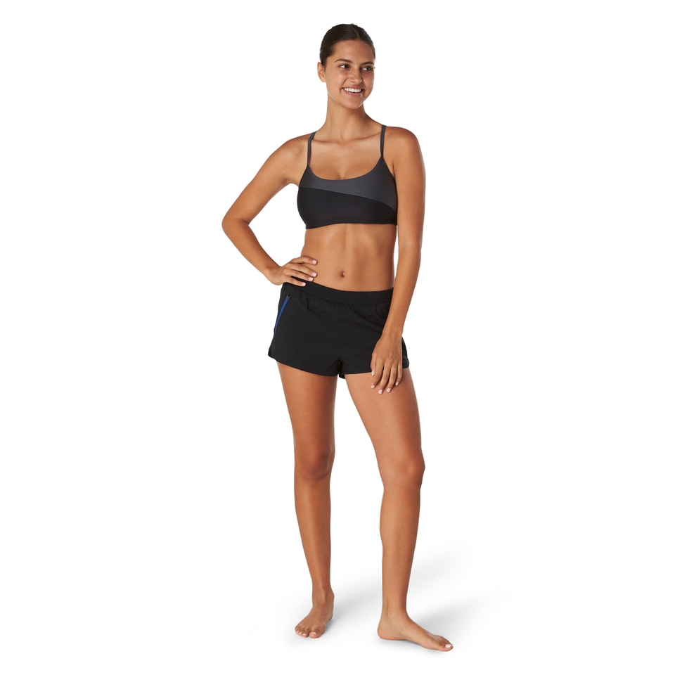 Haut de bikini asymétrique pour femmes, noir
