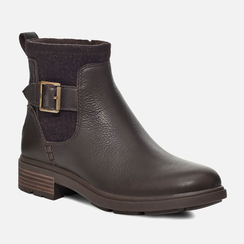UGG Harrison Moto Buckle Detail Leather Ankle Boots