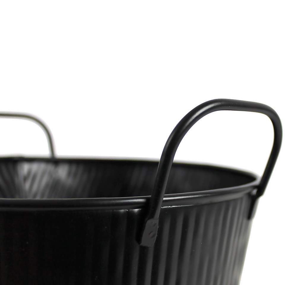 Embossed Kindling Bucket - Black