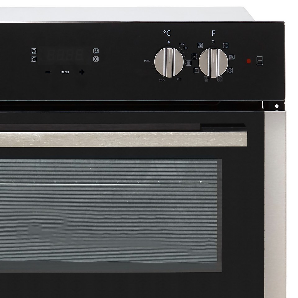 Hoover H-OVEN 300 HO7DC3UB308BI Built Under Electric Double Oven - Black / Stainless Steel