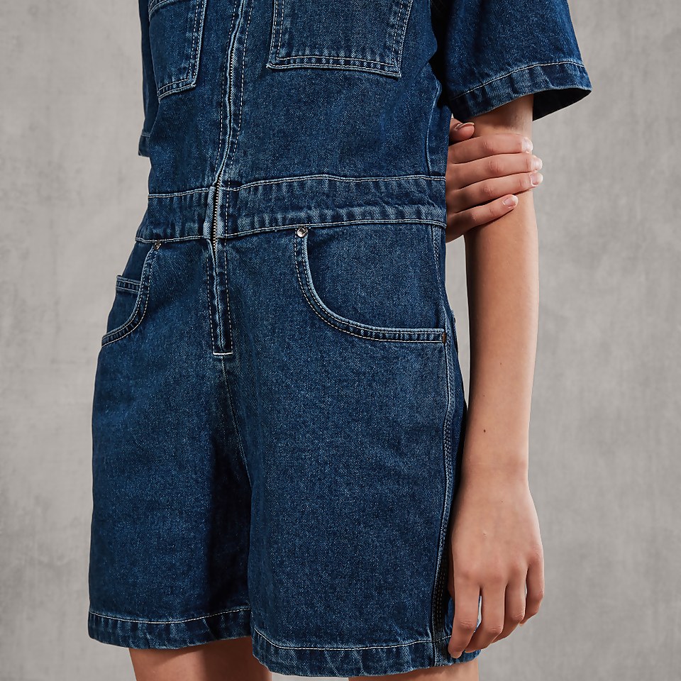 Women's Denim Playsuit Blue