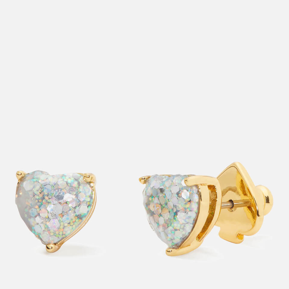 Kate Spade New York Heart Gold-Plated and Glittered Resin Earrings