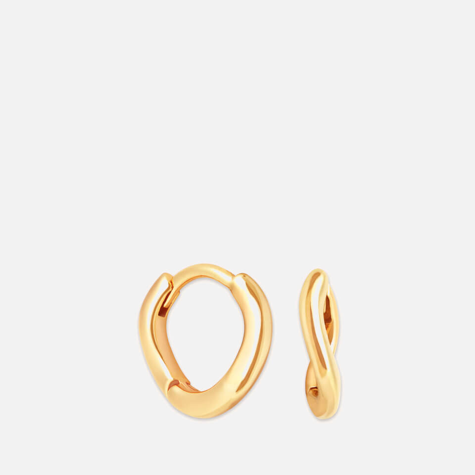 Astrid & Miyu Wave 18-Karat Gold-Plated Earrings