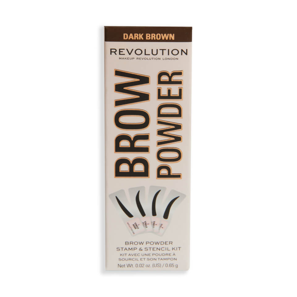 Makeup Revolution Brow Powder Stamp and Stencil Kit Dark Brown