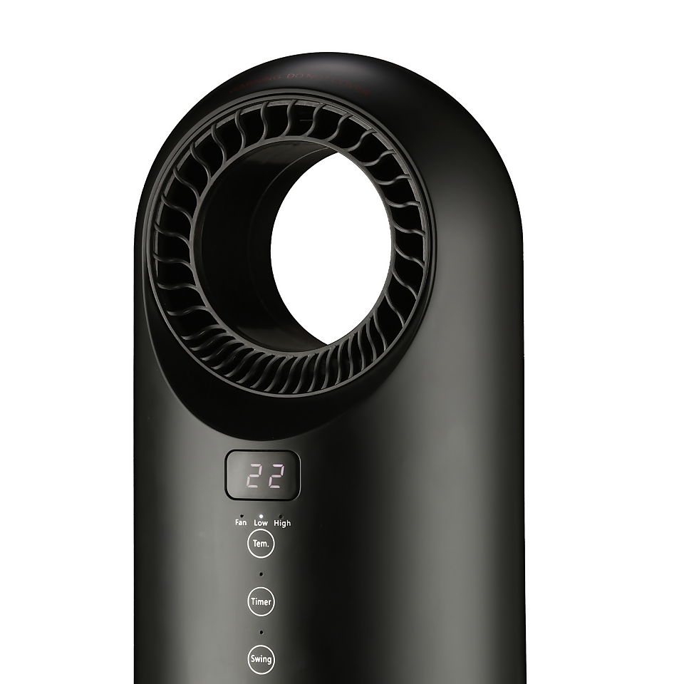TCP Smart Wifi Portable Bladeless Heater & Cooling Fan 1500W Black
