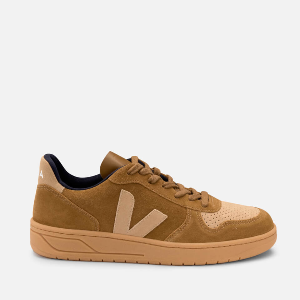 Veja V-10 Leather-Panelled Suede Trainers - UK 8