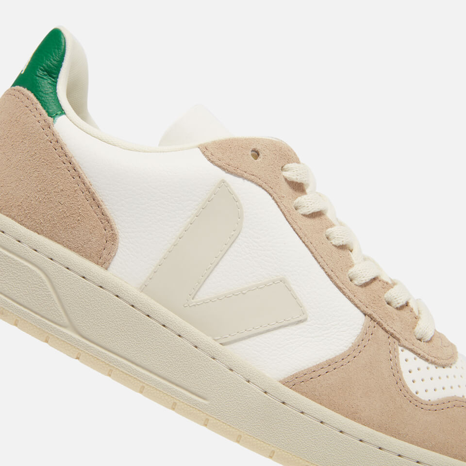 Veja V-10 Leather and Suede Trainers