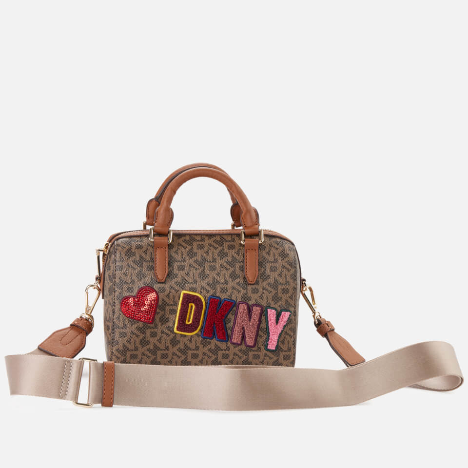 DKNY Bryant Park Logo-Detailed Faux Leather and Coated-Canvas Bag