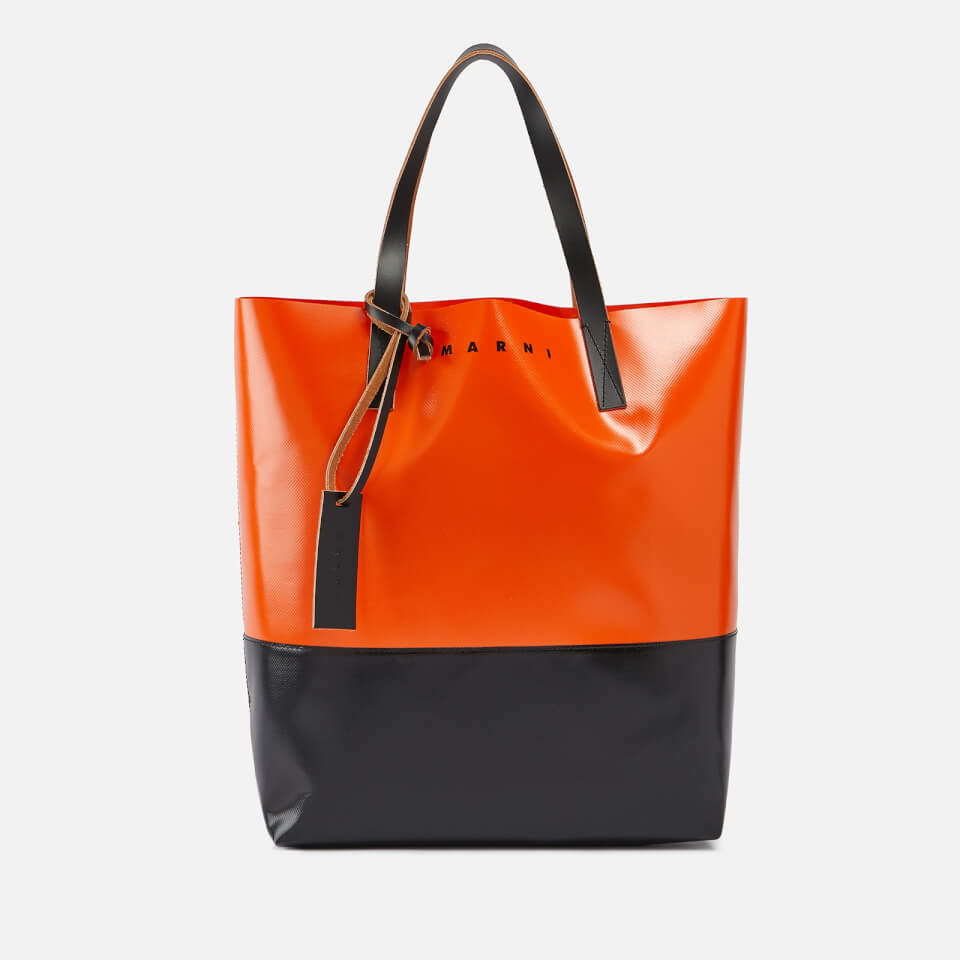 Marni Tribeca Leather Trimmed Two Tone Coated PVC Tote Coggles