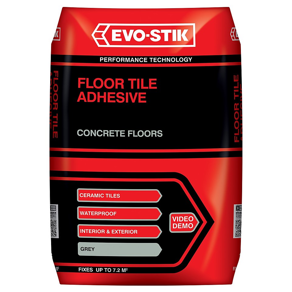 Evo-Stik Tile Adhesive Standard Set for Concrete Floors Grey - 20kg