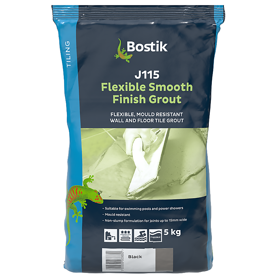 Bostik J115 Flexible Smooth Finish Tile Grout Black - 5kg