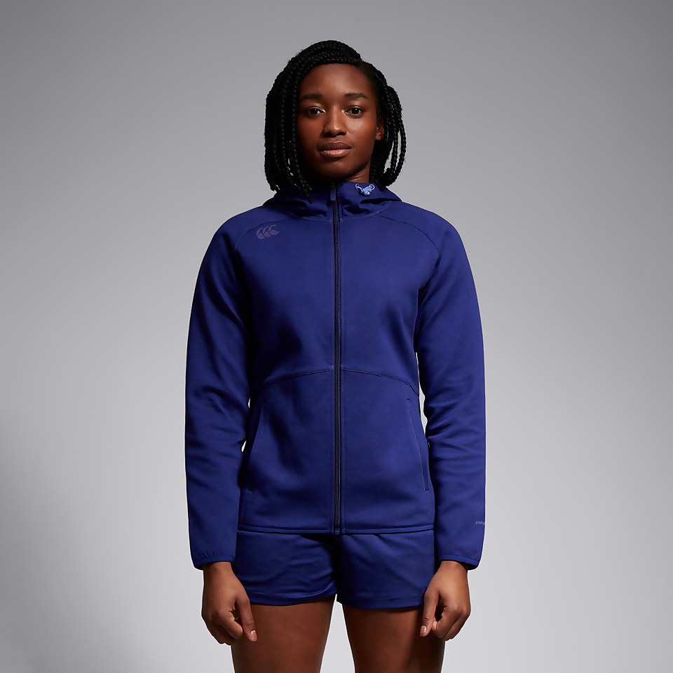 WOMENS VAPODRI FZ TEMPO HOODED SWEAT BLUE