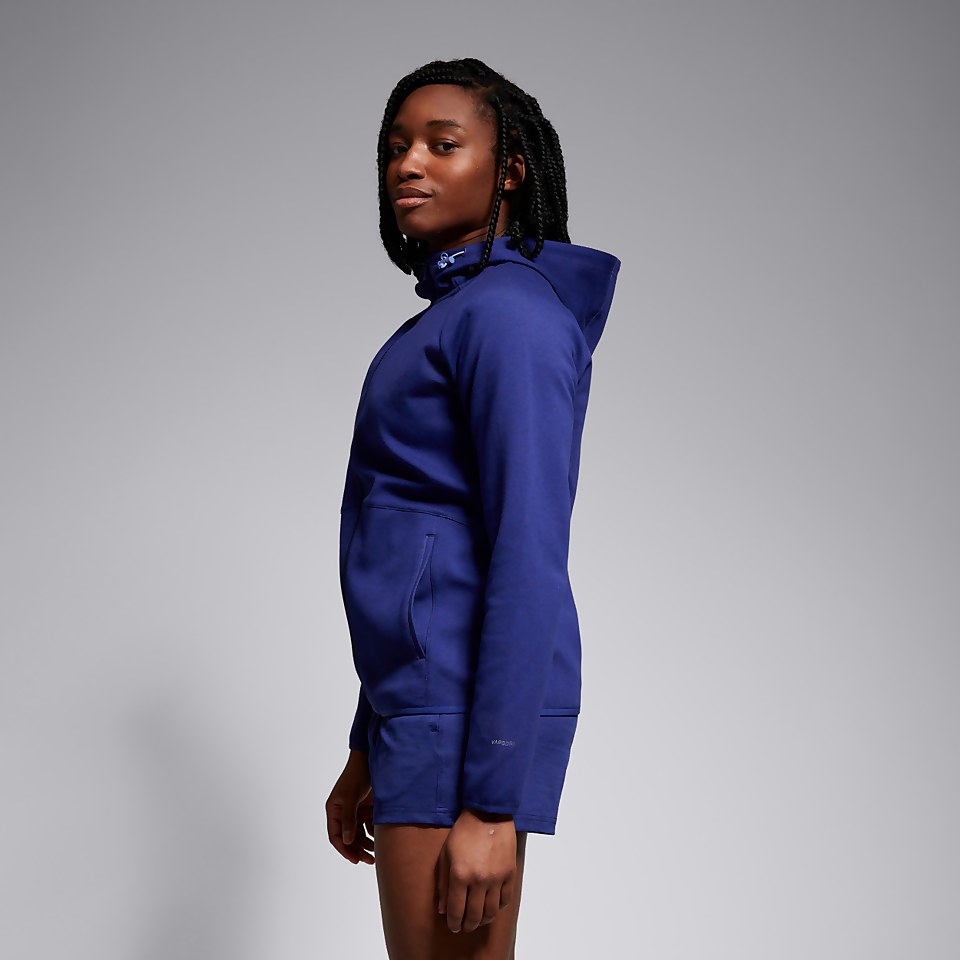 WOMENS VAPODRI FZ TEMPO HOODED SWEAT BLUE