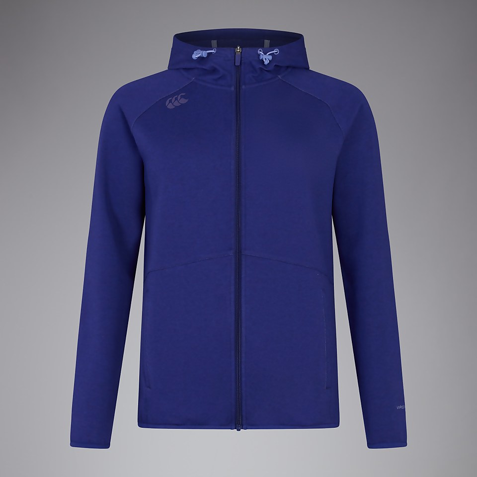 WOMENS VAPODRI FZ TEMPO HOODED SWEAT BLUE