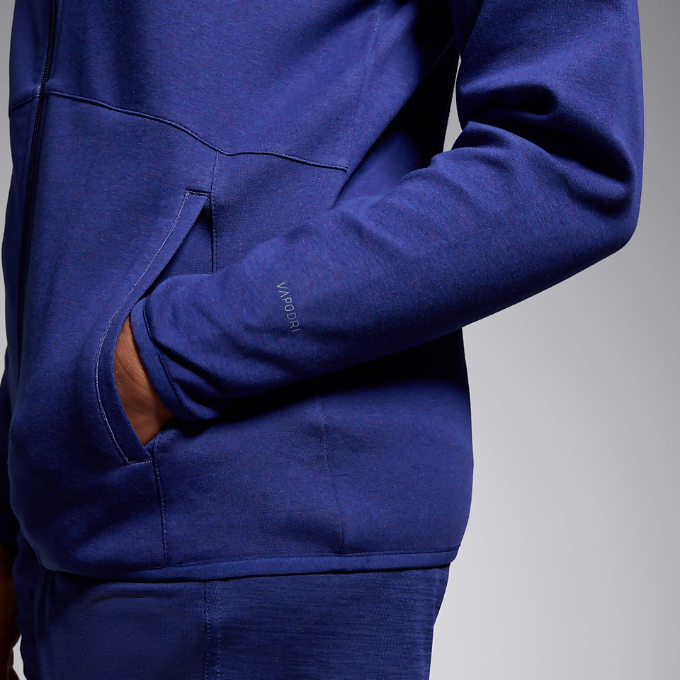 WOMENS VAPODRI FZ TEMPO HOODED SWEAT BLUE