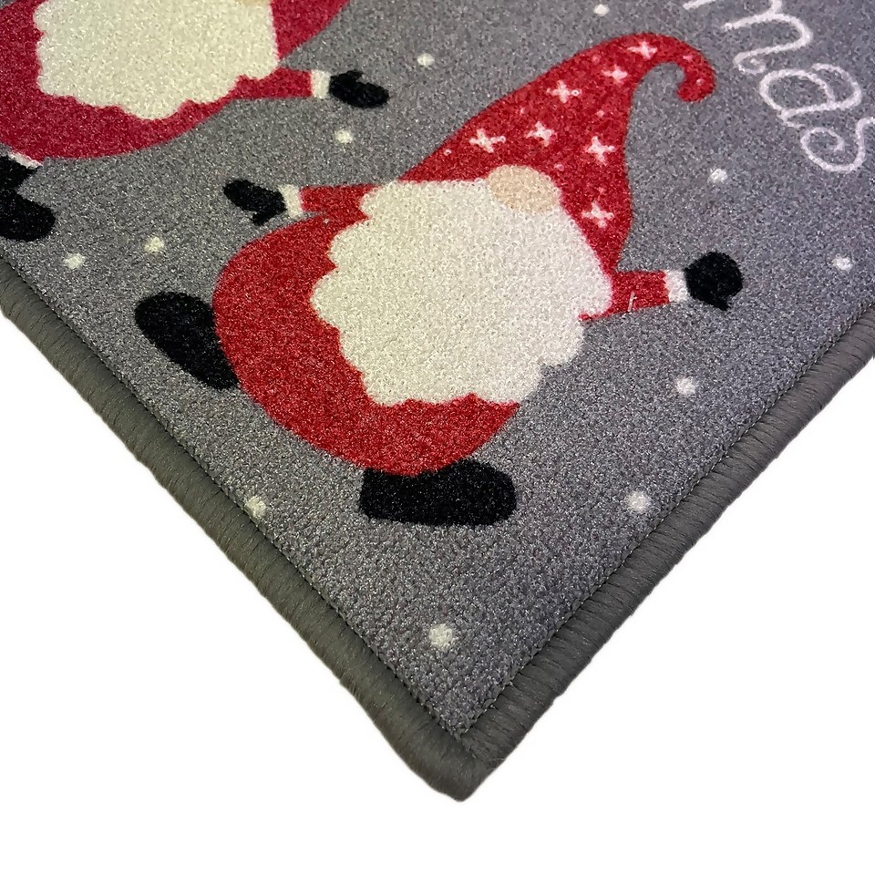 Washable Door Mat Christmas Gonks 38 x 58cm Homebase
